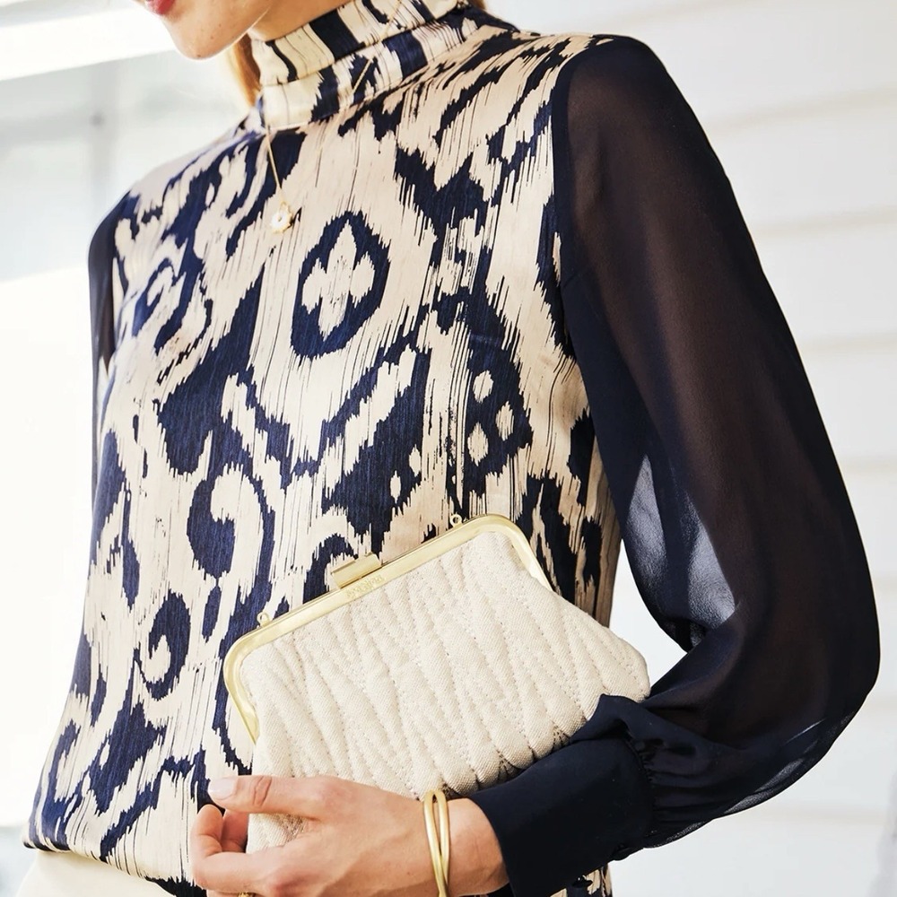 Spartina 449 Erinne Silk Blouse Bascom Ikat NWT Sz‎ XS MSRP $188